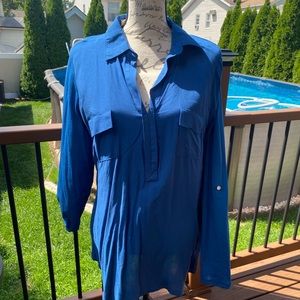 NWT MAX STUDIO 3/4 SLEEVE COLLARED TUNIC TOP
